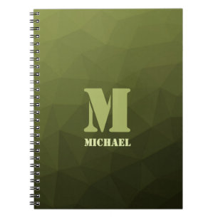 Carnet Motif de maille géométrique olive vert de l'armée 
