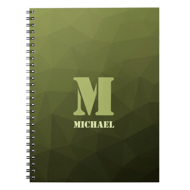 Carnet Motif de maille géométrique olive vert de l'armée  (Devant)