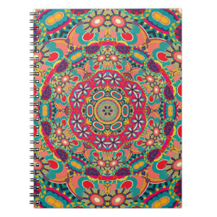 Carnet Motif de mandala de kaléidoscope orné coloré
