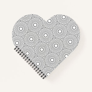 Carnet Motif de mandala géométrique noir et blanc moderne