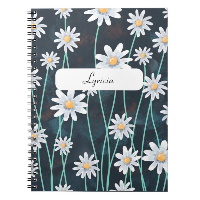 Carnet Motif de marguerite - Design floral pour to (Devant)