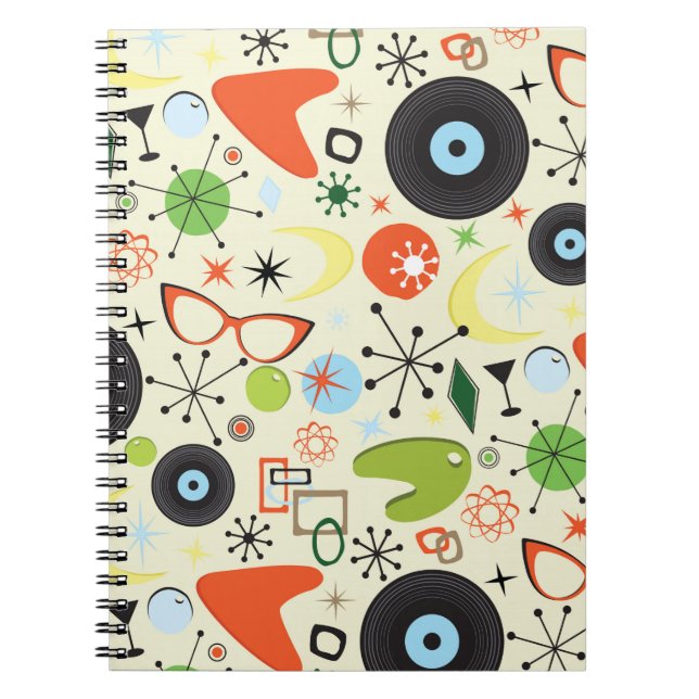 Carnet Motif de mode rétro des années 50 et 60 (Devant)