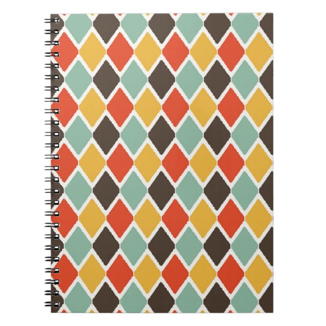 Carnet motif de mode tribal ikat moderne (Devant)