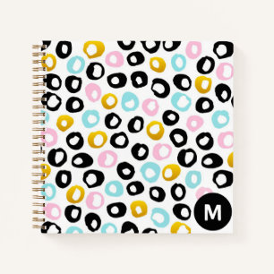 Carnet Motif de monogramme à points abstraits tendance