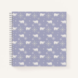Carnet Motif de Noël avec ours polaires et flocons de nei