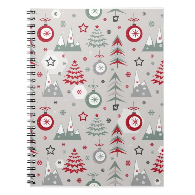 Carnet Motif de Noël d'hiver. (Devant)
