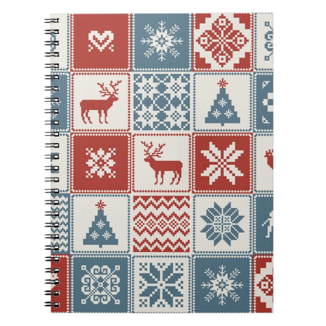 Carnet Motif de Noël en patchwork. Traditionel  (Devant)