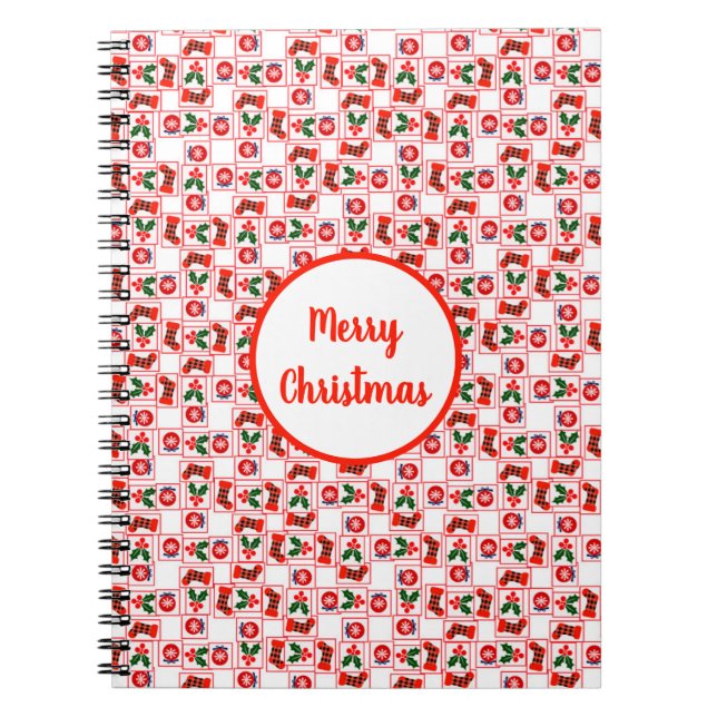 Carnet Motif de Noël festif (Devant)