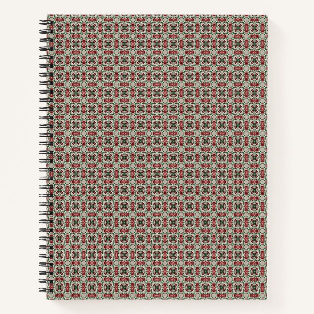 Carnet Motif de Noël rustique éclectique grunge assourdi (Devant)