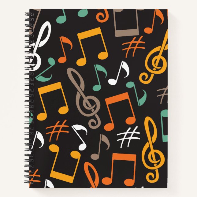 Carnet motif de note de musique (Devant)