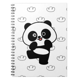 Carnet Motif de nuage de panda clignant d'œil Art Kawaii