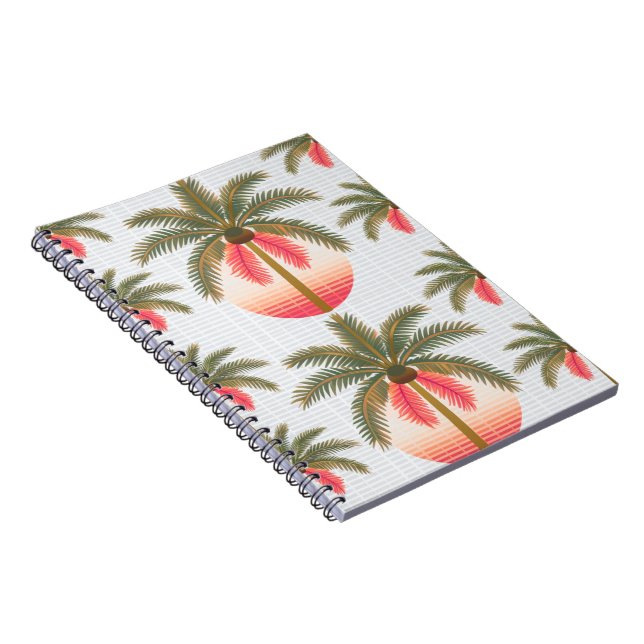 Carnet Motif de palme rose avec allure du soleil (Côté Droit)