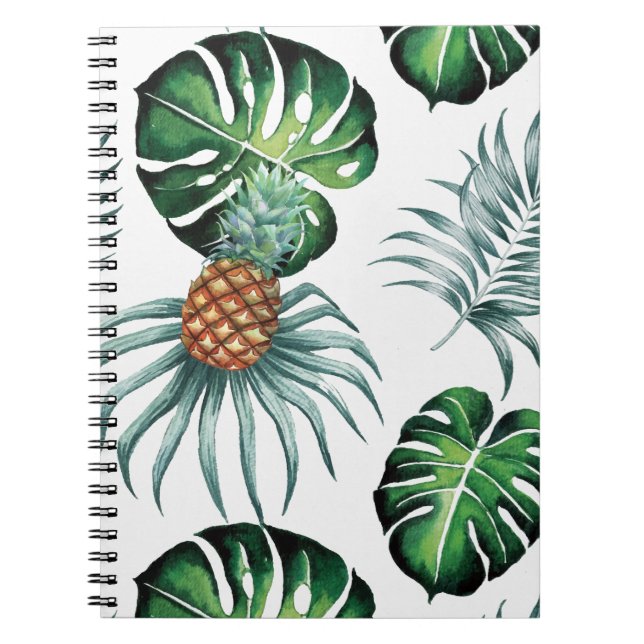 Carnet Motif de palmier de jungle à l'aquarelle tropicale (Devant)