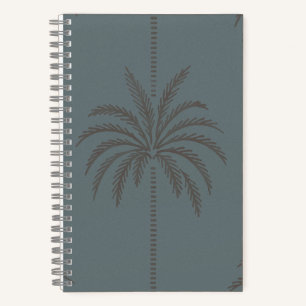 Carnet Motif de palmier minimal bleu gris tropical