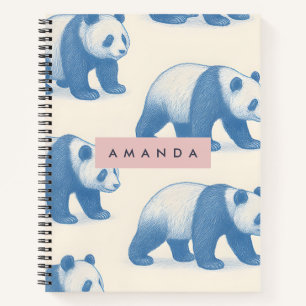 Carnet Motif de panda mignon et amusant personnalisé