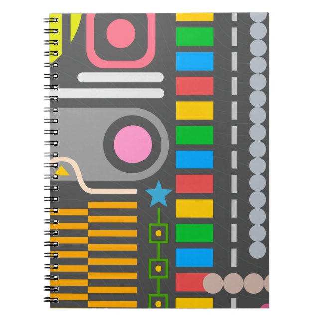 Carnet Motif de panneau de contrôle de technologie abstra (Devant)
