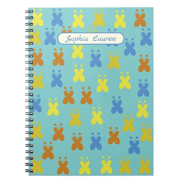 Carnet Motif de papillons personnalisés (Devant)