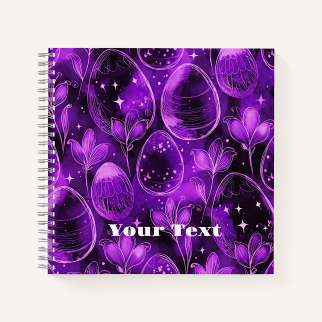 Carnet Motif de Pâques gothique violet (Devant)