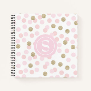 Carnet Motif de Parties scintillant Monogram Pink et Faux