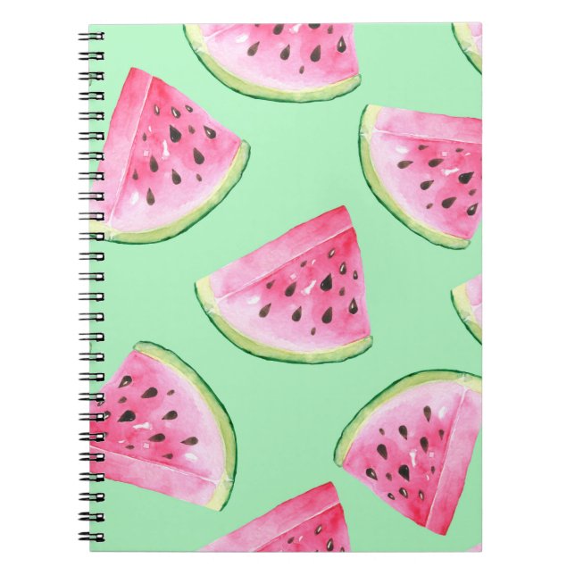 Carnet Motif de pastèque en Aquarelle Wa (Devant)