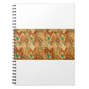 Carnet Motif de patchwork de grunge Brown avec étoiles et