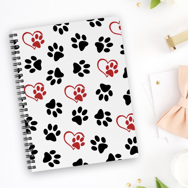 Carnet Motif De Pâtes, Pâtes Noires, Pâtes Rouges, Coeurs (Créateur téléchargé)