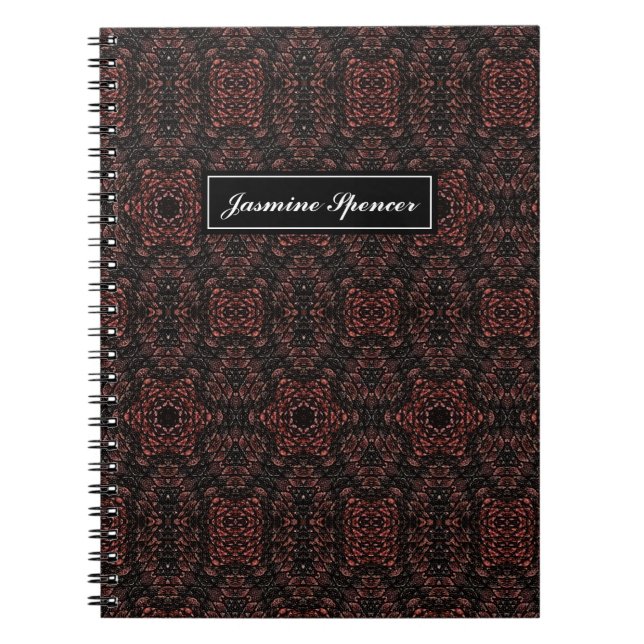 Carnet motif de peau de serpent unique Brown (Devant)