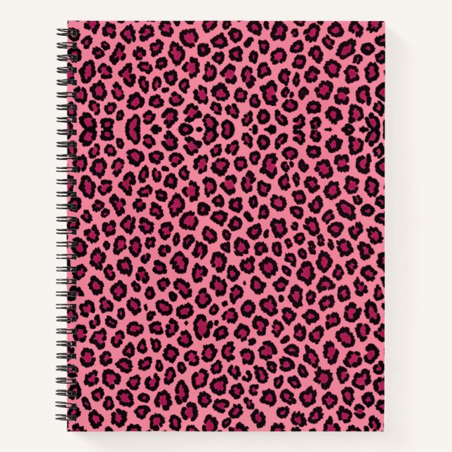 Carnet Motif de peau léopard couleur rose Imprimer (Devant)