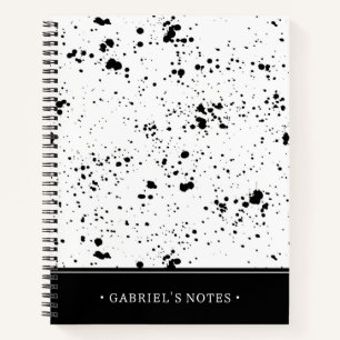 Carnet Motif de peinture noire   Ajouter Votre Nom