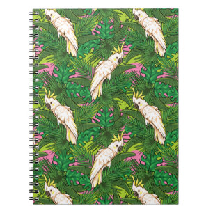 Carnet Motif de perroquets avec Feuilles de palme