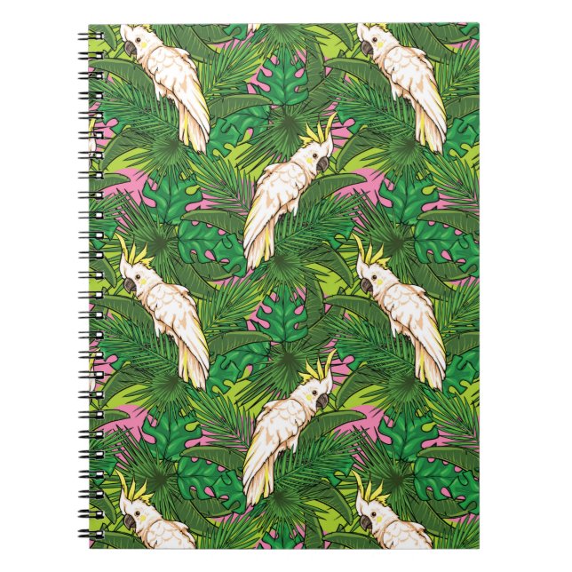 Carnet Motif de perroquets avec Feuilles de palme (Devant)