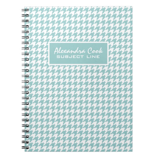 Carnet Motif de pied de  bleu clair et blanc monogramme (Devant)