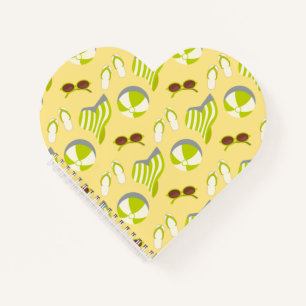 Carnet Motif de plage avec lunettes de soleil et casquett