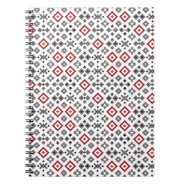 Carnet Motif de point de croix folklorique sans couture (Devant)