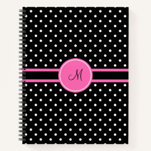 Carnet Motif de point de Polka blanc et noir Monogram