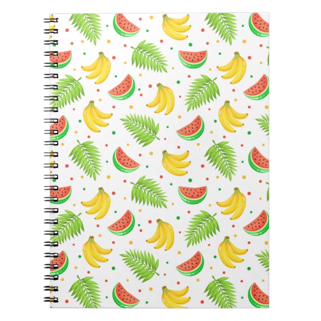 Carnet Motif de Pointe Polka aux fruits tropicaux (Devant)