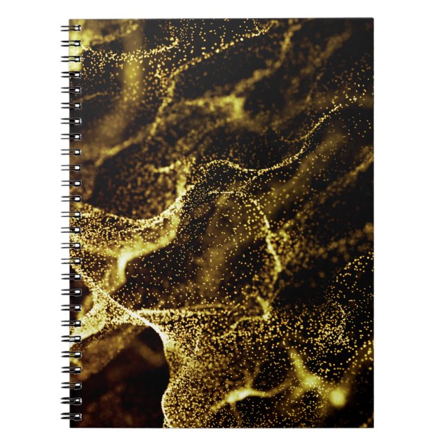 Carnet Motif de points futuristes. Explosion d'onde tordu (Devant)