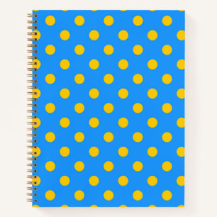 Carnet Motif de points jaunes sur fond bleu