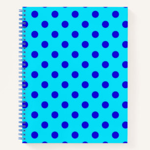Carnet Motif de points polka bleu sur cyan