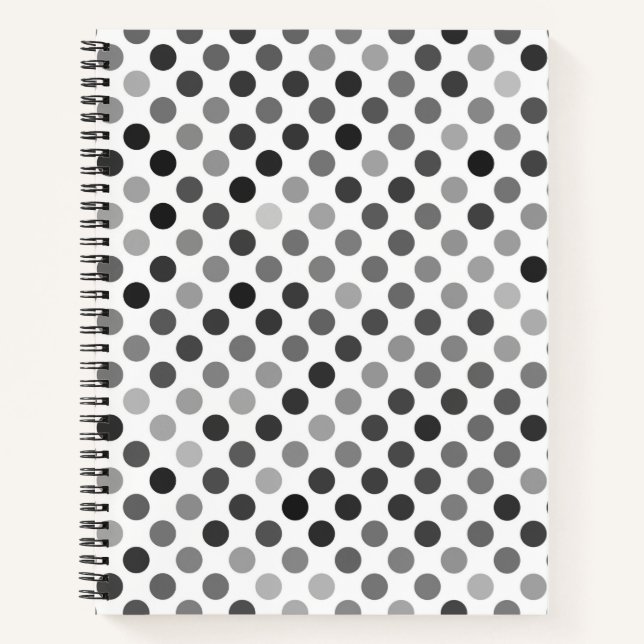 Carnet Motif de points Polka monochrome (points noirs et  (Devant)