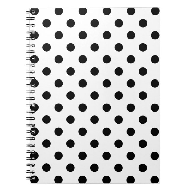 Carnet Motif de points Polka Noir (Devant)