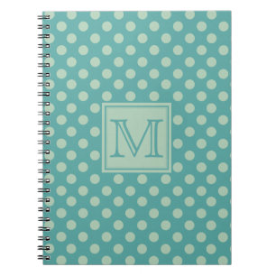Carnet Motif de points sarcelle Monogramme