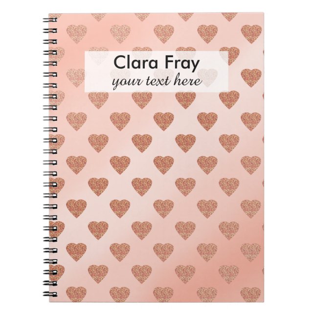Carnet motif de pois rose de coeurs d'amour de parties (Devant)