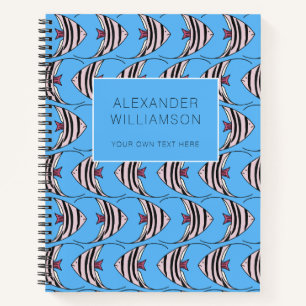 Carnet Motif de poisson bleu