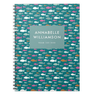 Carnet Motif de poisson vert mignon