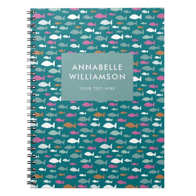 Carnet Motif de poisson vert mignon (Devant)