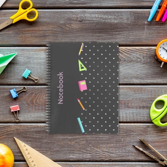 Carnet motif de polka gris (Créateur téléchargé)