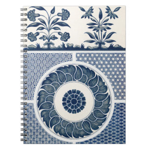 Carnet Motif de porcelaine antique chinoise bleu et blanc