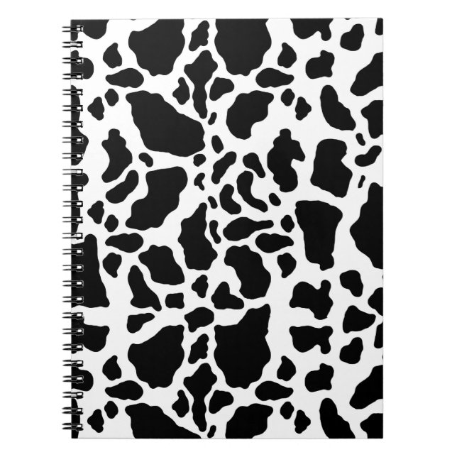 Carnet Motif de Poster de animal de points de vache noir  (Devant)