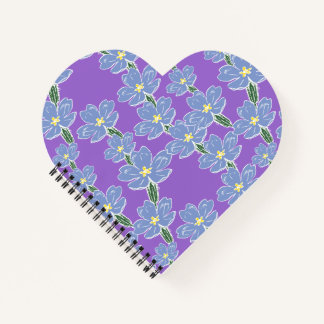 Carnet Motif de primevères de couleur améthyste